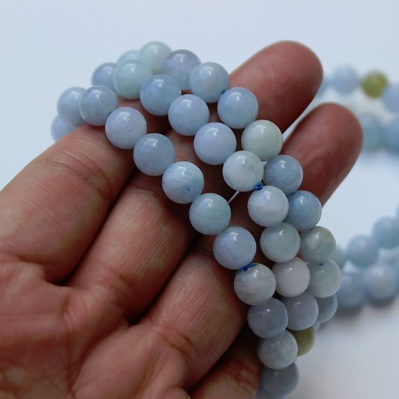 Aquamarine Beaded Bracelet - Picture 1 of 10